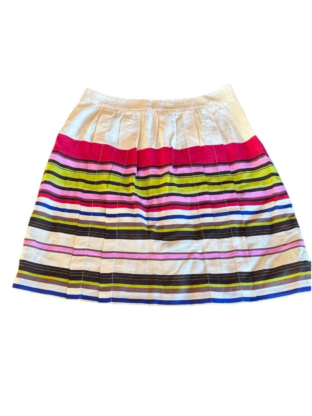 LOFT Gathered Skirt Size 6 Striped Colorful Mini